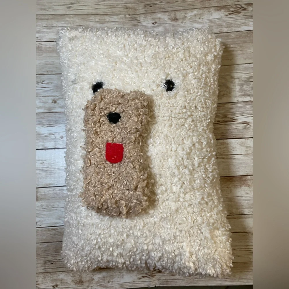 Homemade Stuffed Teddy Bear Fuzzy Plush Pillow